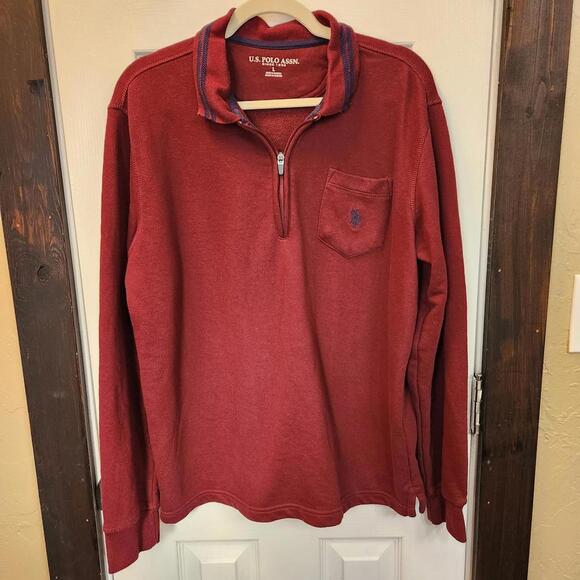 U.S. Polo Assn. Other - U.S. Polo Assn. Men's Quarter-Zip Pullover, Size Large- Burgundy